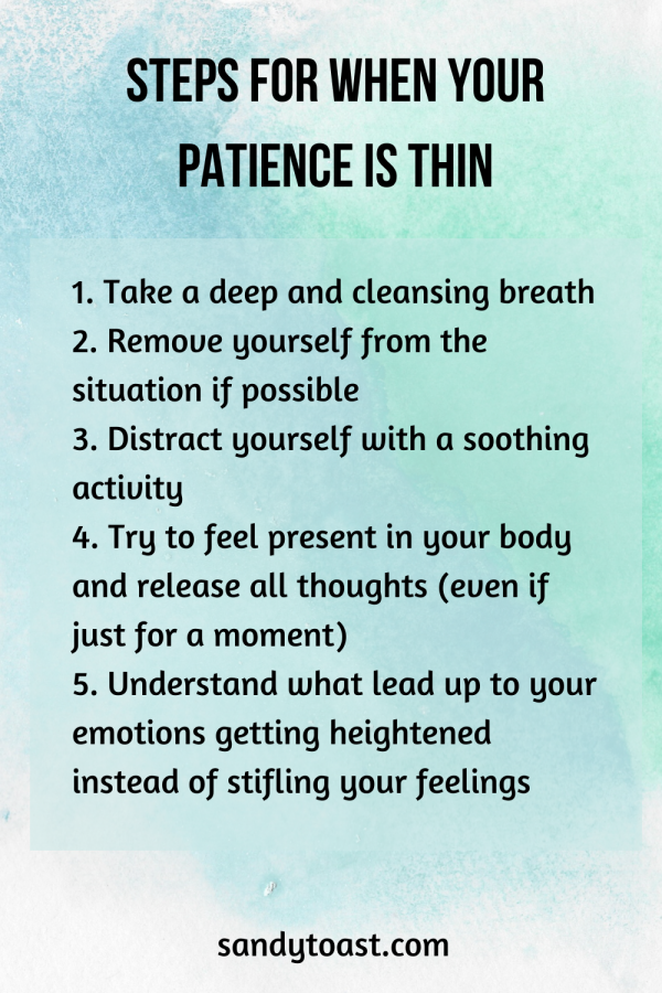 Steps For When Your Patience Is Thin – Sandy Toast